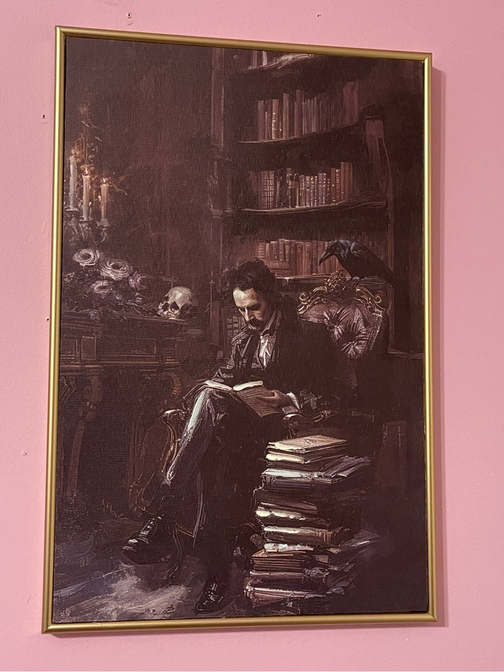 Ashland Halloween Edgar Allan poe crow picture painting canvas wall decor